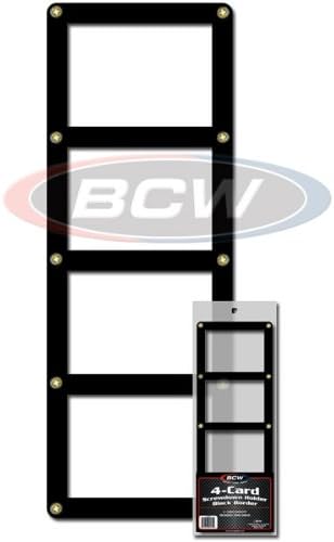 4 Card Display Holder - Black Border Screwdown Frame