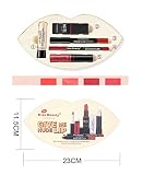  takestop® Neceser Cofre Beso Rojo 04 Make Up 5 Piezas pintalabios de Primer lápiz Labial Líquido Mate Lip Gloss Maquillaje
