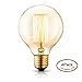 Produktbild TRANSTEC® 4X G80 Vintage Edison Globus Glühfaden Birne - 40W Eichhörnchenkäfig Filament E27 - Industrie Retro altmodische - Klar Warmweiß 2700K - Edison Dekorative Glühlampen Dimmbar