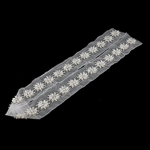 MagiDeal Perlen Borte Spitzenborte Spitzenband Besatz Kleidung Nähen Hochzeit Deko DIY – Farbe 3, 97cm - 8