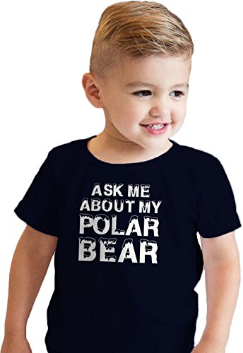 Toddler Ask Me About My Polar Bear Cool Animal Face Flip Up T shirt (blue) 2T