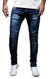 MERISH Vaqueros Hombre Biker vaqueros ligeramente blanqueado Denim SlimFit...