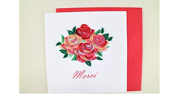 Annaprime Carte De Vœux 3d Quilling Papier Roulé Faite à La