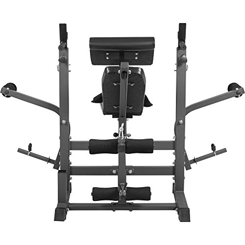 GYRONETICS E-Series Universal Multi-Schrägbank Kraftstation mit Beincurler, Dipper, Bauchtrainer, Curler, Butterflys / Muskeltraining – Hantelbank für Langhantel Kurzhantel Training - 5