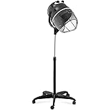 physa Casco Asciugacapelli Per Parrucchieri Professionale Con Supporto PHY-1100HD-2 BLACK (1.100 W, Nero)