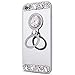 Produktbild iPhone SE Hülle,iPhone 5S Hülle,iPhone SE 5 5S Spiegel Hülle Mirror Case,Surakey Luxus Glitzer Strass TPU Schutzhülle für iPhone SE / 5 /5S Silikon Handyhülle mit Glitzer Strass 360-Grad Handy Ständer Ring Holder, Neu Mode Cool Bling Glitzer Kristall Strass Diamant Silber Schlank Ultradünnen TPU Silikon Schutz Handy Hülle Case Tasche Silikon Crystal Case Durchsichtig Rahmen Schlank Etui Bumper für iPhone SE / 5 /5S, Silber