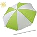 Produktbild Großer Strand Sonnenschirm Durchmesser 180 cm UV-Schutz platzsparend Limetten-Grün • Strandschirm Gartenschirm Sonnenschutz rund Schirm Balkon