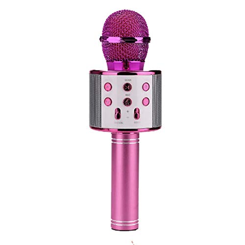 Preisvergleich Produktbild Professionelle Bluetooth Funkmikrofon Karaoke Mikrofon Lautsprecher Tragbare Musik Player Mikrofon Tonbandgerät Ktv Mic, Rosa