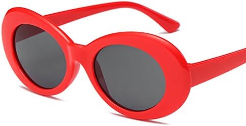 Clout Goggles Oval Sunglasses Mod Style Retro Thick Frame Inspired Glasses (A)