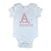 Personalised Alphabet Name Baby Vest Baby Grow Bodysuit Onesie for Girls (3-6 Mths, White)