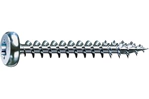 SPAX T-STAR plus, Tornillo universal 5,0 x 30 mm, 200 Unidades, Cabeza redonda, rosca completa, galvanizado claro, 4CUT, WIROX A9J, 0201010500303