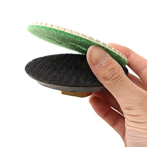 Baban 9pcs Schleifscheibe Polierscheiben Diamant Polierscheibe polishing pads Steinschleifer Inkl 4“ Teller für Marmor - 4