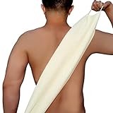 Brosse dos Douche Long Manche, Gant Exfoliant Corps Pour la Douche et Bain, Brosse Gommage Corps, Gant de Toilette Exfoliant Rugueux - pour la peau des hommes - Étirable Jusqu'à 90cm