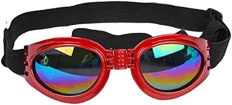 Kaisir Pet Dog Cat UV Protective Foldable Sunglasses Lenses Eye Wear Protection with Adjustable Strap （Red）