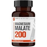 Simple Nutritions Magnesium Malate 200 mg 60 Tablet I Magnezyum Malat İ&ccedil;eren Takviye Edici Gıda I Normal Kas Fonksiyonu ve En