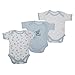 Baby Bodysuits, Baby Boys Blue Dog Pattern Short Sleeve Bodysuit Allergy Free (Pack of 3) ( Height: 56cm Weight: 4.5kg (Newborn))