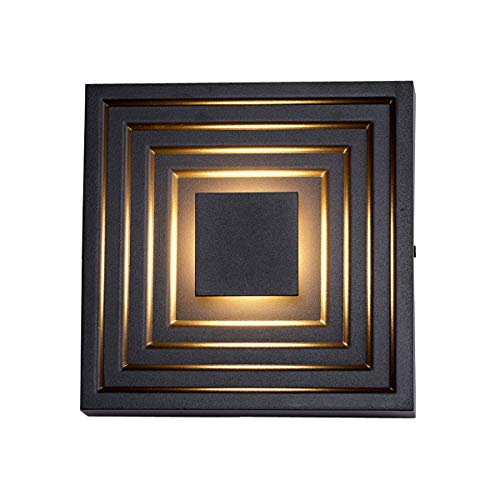 Preisvergleich Produktbild LANBOS 6W LED Wandlampe,LED Wandleuchte Innen,Moderne Deckenleuchte,Wandbeleuchtung,Wandleu... für Schlafzimmer, Wohnzimmer, Korridor,3000K Warmweiß 15X15X4.5CM (Schwarz, 6W)