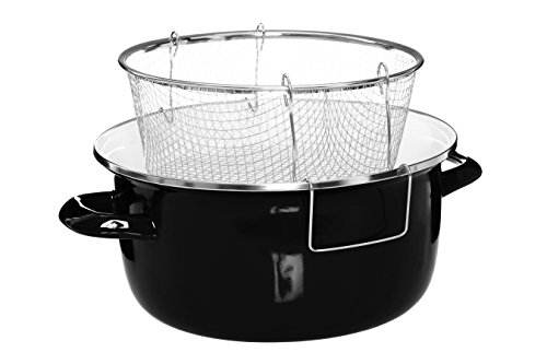 Premier Housewares Frittiertopf, Pyrex-Deckel, 6 x 33 x 27 cm, 5 l, schwarz - 6