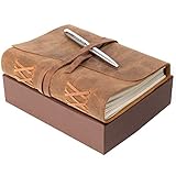 ✔ UMWELTFREUNDLICH: 120 Blätter/240 Seiten (zwei Seiten pro Blatt) blanko cremeweißes Papier (NICHT NACHFÜLLBAR), handgefertigt aus recycelter, säure- und baumfreier Baumwolle - umweltschonend. Das qualitativ hochwertige, dicke Papier hat eine natürliche Struktur mit einem Gewicht von 125gsm und ist FÜR ALLE STIFTE GEEIGNET