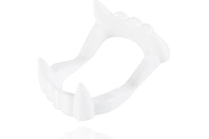 COSTUMED Kinder Vampirzähne - Vampirgebiss Sicheres & stabiles Gebiss zum Aufstecken - für Dracula und Vampir Kostüme - Ideal für Halloween und Fasching