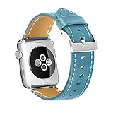 Happy Event Mode Leder ersatz Armband Strap Band für Apple Watch Serie 4 44mm (Blau)