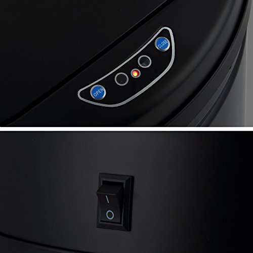 Abfalleimer / Mülleimer Schwarz automatisch mit Bewegungssensor, Edelstahl 56 l - 5
