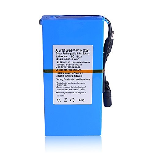 Midore Super wiederaufladbare tragbar Li-on Batterie DC12V 12000mAh + EU Stecker - 7