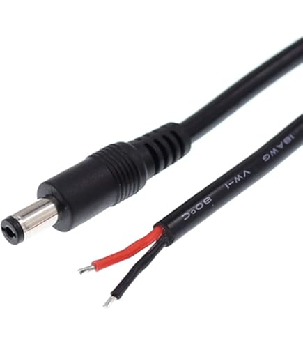 LUVMOXE 14AWG DC Power Pigtails Cable,5.5mm X 2.5mm Male Plug Jack To Bare Wire Open End Power Supply Replacement Repair Cord, For Strip Lihgt,CCTV ,Monitors,etc-3.3ft/1m - View #4