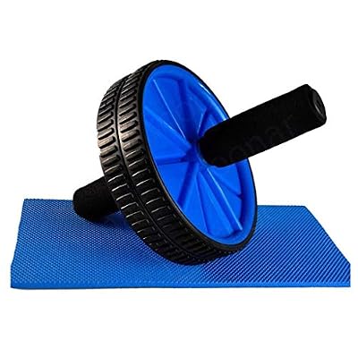 Todeco - Ab Roller avec Tapis pour Genoux, Roue Abdominale - Charge maximale: 100 kg - Matériau: Mousse haute densité - Bleu