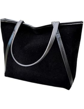 Saingace Neue einfache Winter-große Kapazitäts-Leder-Veloursleder-Frauen-Beutel-Kurier Handtaschen Schultertasche...