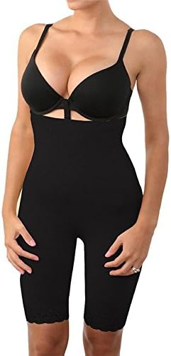 Bynellay High Waist Butt Lifter Trainer Thigh Control Full Body Shapewear Bodysuit Seamless Shaper Panties Shapewear (Black, L)