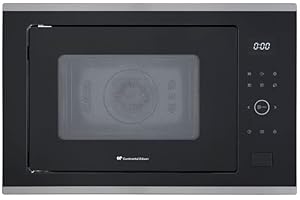 CONTINENTAL EDISON CEMO34CEB2 Einbau-Kombi-Mikrowelle Schwarz und Edelstahl L59,5 x H38,8 x T46,8 cm 34L Grill und Heißluft