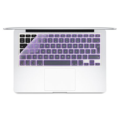 i-Buy Harte Schutzhülle Hülle für Apple Macbook Pro 13.3 Zoll mit DVD-Treiber + Schutzfolie + Silikon Tastaturschutz + Anti-Staub-Stecker – Metallischen Lila - 6