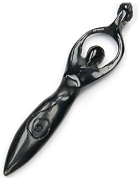 Göttin Schmuck Kette aus Horn, handgefertigtes Schmuckstück inkl. Textilband, 7cm lang