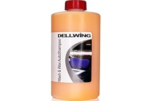 DELLWING - Shampooing pour voiture Wash & Wax, 1 l - Shampooing de qualité professionnelle pour votre voiture - À diluer jusqu’au 1/200 - Brillance plus intense grâce à son action déperlante
