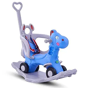 GoodLuck Baybee 2 in 1 Baby Horse Ride On Push Car Toy | Kids Car | Indoors & Outdoors Baby Car for 1-5 Years Kids Made in India (Blue)