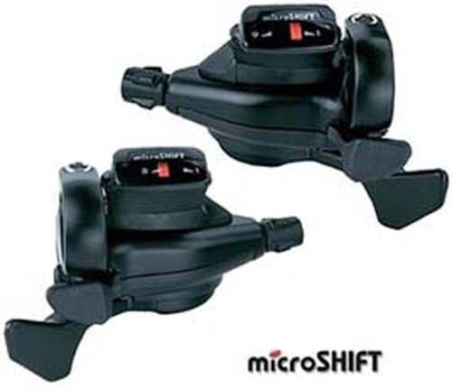 Microshift Thumb Tap Shifter Front Triple Rear 8 Speed in Black Shimano compatable