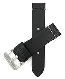 Leder Uhrenarmband 24mm für Panerai, Schwarz, Dick, mit naht auch verfügbar in braun