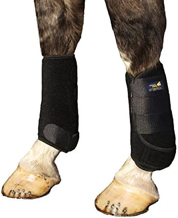 Snuggy Hoods Sports Boots/ Horse & Pony Support Boots (Medium, Cob) - 3 Sizes - Black