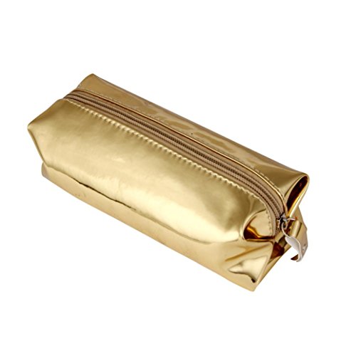 Jamicy® Fashion Pencil Case Makeup Bags Women Girls Zipper Comestic Storage Bag (Gold)