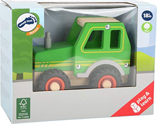 small foot 11078 Einsatzfahrzeug Traktor aus Holz, mit Fahrerhaus und gummierten Rädern, ab 18 Monaten - 4