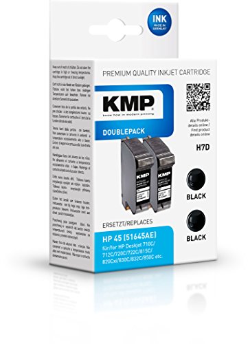 KMP Doublepack für HP 800er Serie, H7D, black pigmented