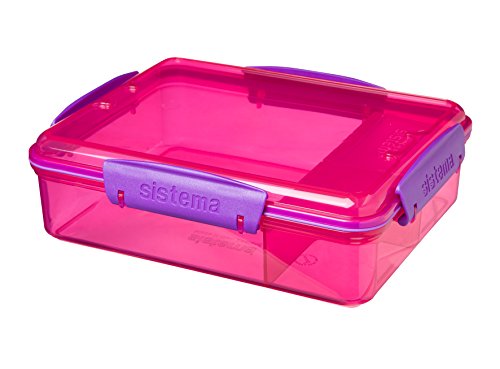 Sistema Lunch Snack Attack Duo Lunchbox mit 2 Fächern– 975 ml, sortiert, plastik, farblich sortiert, 19.7 x 15.8 x 5.85 cm - 2