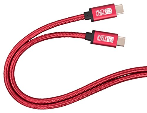 USB C Kabel auf USB 3.0 Typ C 1M Ladekabel Nylon Textilkabel Datenkabel für USB 3.1 Computer und Smartphones wie Nexus 5X, 6P, OnePlus 2, OP 3, HTC 10, MacBook Pro und viele mehr – ROT - 7