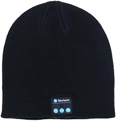 Bluetooth Beanie Hat,Wireless Bluetooth Music Beanie Hat with Stereo Speaker Headphones Perfect Christmas Gift for Winter Outdoor Sport Snowboard Skiing . (black)