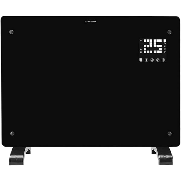 Devola Wifi Enabled Smart Electric Glass Panel Heater 1500W | Alexa Heating  Control, Open Window Detection, Wall Mounted u0026 Free Standing Low Energy  Heaters with Timer | Lot 20, DVPW1500B (Black) :