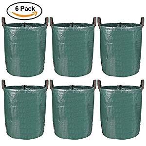détail MVPOWER 6 x 272L Sac de Jardin,Sac de Déchets de Jardin,en PE Solide - Autoportante et Pliable - Sacs Poubelle pour les Déchets de Jardin,Feuillage de Pelouse,Vert Coupe -Réutilisable