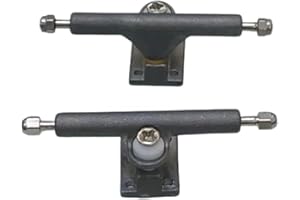 LEEFAI Professinal Podstrunnice ciężarówki 34 mm diament – pojedyncza oś Pro mini deskorolka na palce z kubkami obrotowymi i nakrętkami samoblokującymi (surowy metal)