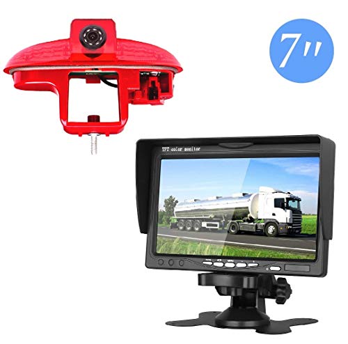3rd Brake Light Rear View Backup Parking Reversing Camera With 7 Inch LCD Monitor Kits for Transporter Opel Vivaro 2001-2014 /Renault Trafic/Opel Combo Nissan Primastar FIAT Talento 2001-2014