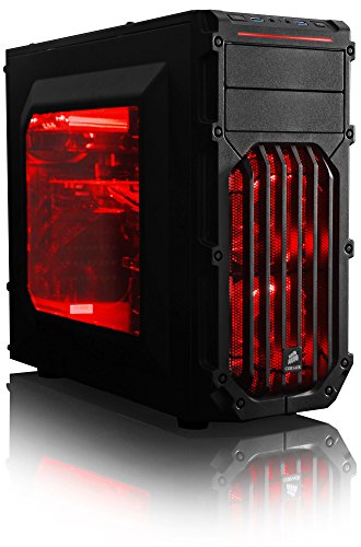 VIBOX Standard 7 Gaming PC – 3,2GHz Intel Pentium Dual Core CPU, GTX 1050 Ti GPU, Super, Desktop Gamer Computer mit Spielgutschein, Windows 10, Rot Innenbeleuchtung, lebenslange Garantie* (3,2GHz superschneller Intel Pentium K Anniversary G3258 Dual-Core-CPU-Prozessor, Nvidia GeForce GTX 1050 Ti 4GB Grafikkarte GPU, 8GB DDR3 1600MHz RAM, 1TB (1000GB) Seagate SSHD Solid State Hybrid SSD-Festplatte, Raijintek Aidos Air CPU Kühler, 85+ Netzteil, Corsair Gaming Gehäuse, Intel B250 Mainboard) - 3